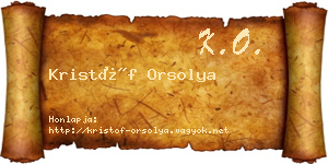 Kristóf Orsolya névjegykártya