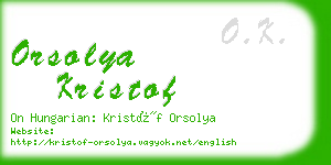 orsolya kristof business card